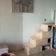 Escalier cube 100  cm - Brut